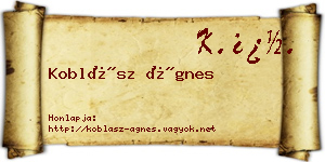 Koblász Ágnes névjegykártya