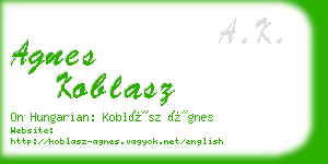 agnes koblasz business card